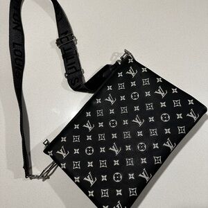 Louis Vuitton Black and White Monogram Messenger Bag